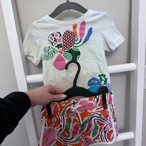 Diane von Furstenberg for Target 2T Colorful Patterned Shorts & Tee matching set